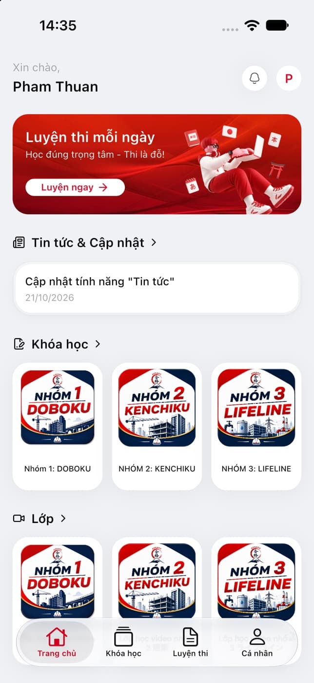 Giao diện ứng dụng Gokaku Gino2